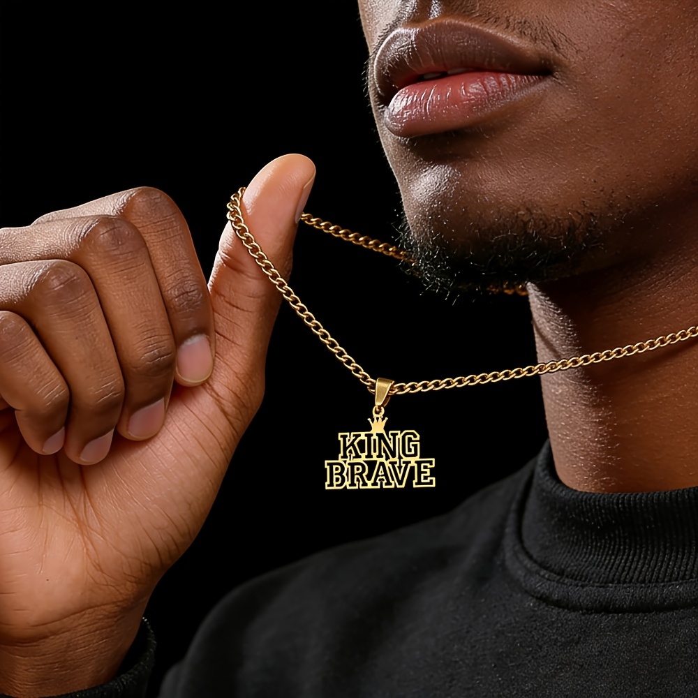 Custom Hollow Name Golden Punk Rock Necklace